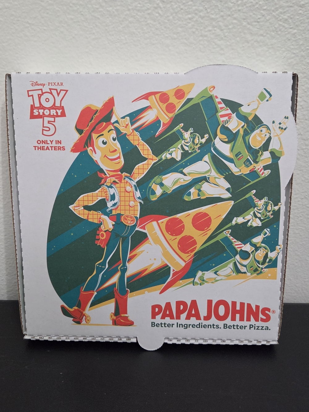 BRAND NEW Disney Pixar Toy Story 5 Papa John's Pizza Box Collectible